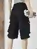 Resim Siyah Bermuda Baggy Cargo jean Şort