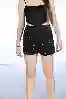 Resim Yüksel Bel Lazerli Mini Kot Şort
