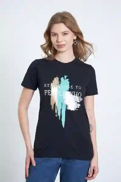 Resim ÖNÜ BASKILI RENKLİ T SHİRT