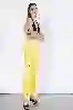 Resim Sarı Boyalı Yüksek Bel Palazzo Jeans