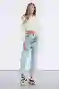 Resim Açık Mavi Yüksek Bel Mom Jeans