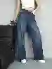 Resim Yüksek Bel Wide Leg Jeans