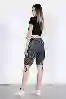 Resim Antrasit Normal Bel Stoperli Bermuda Kargo Şort