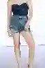 Resim Yüksel Bel Lazerli Mini Kot Şort