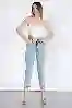 Resim Açık Mavi Yüksek Bel Mom Jeans
