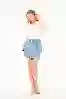 Resim Cepli Kadın Mini Jean Etek