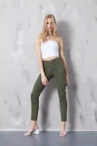 Resim Skınny Dikiş Detaylı Jeans