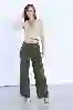 Resim Kargo Bel Lastikli Bol Paça Kadife Pantolon