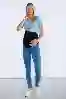 Resim Mavi Cepsiz Slim Fit Hamile Pantolon