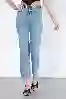 Resim Mavi Yüksek Bel Mom Jeans