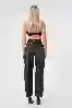 Resim Ayarlanabilir Tokali Yuksek Bel Baggy Skater Jean