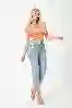 Resim Buz Mavi Yüksek Bel Mom Jeans