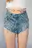 Resim Mavi Yüksek Bel Kot Şort