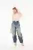 Resim Bol Kesim Kadın Kot Pantolon