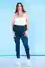 Resim Büyük Beden Lacivert Yüksek Beş Skinny Jenas