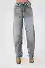 Resim Gri Mavi Ayarlanabilir Tokali Yuksek Bel Baggy Skater Jean