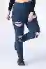 Resim Büyük Beden Lacivert Yüksek Bel Lazerli Mom Jeans