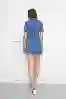 Resim Kısa Kol Denim Elbise