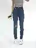 Resim Skinny Fit Normal Bel Yırtık Detaylı Jean Pantolon