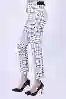 Resim BEL SİYAH LASTIKLI SİYAH/GRİ/BEYAZ PAÇA YIRTMAÇLI EKOSE PANTOLON