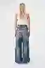 Resim Yuksek Bel Bol Kesim Wide Leg Jean