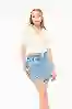 Resim Cepli Kadın Mini Jean Etek