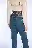 Resim Yüksel Bel Paper Bag Mom Jeans