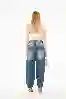 Resim Bol Kesim Kadın Kot Pantolon