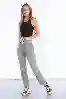 Resim Açık Gri Yüksek Bel Mom Jeans