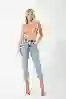 Resim Buz Mavi Yüksek Bel Mom Jeans