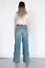Resim Mavi Yüksek Bel Palazzo Jeans