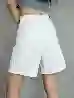 Resim Beyaz Yüksek Bel Jean Şort