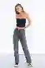 Resim Antrasit Yüksek Bel Mom Jeans