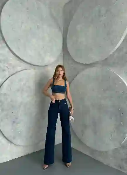 Resim Yüksek Bel Flare Jean