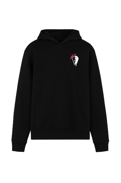 Resim Baskılı Oversize Kapüşonlu Kadın Sweatshirt