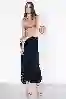 Resim Lacivert Stoperli Arka Yırtmaç Detay Midi Boy Paraşüt Etek