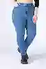 Resim Büyük Beden Mavi Yüksek Bel Skinny Jeans