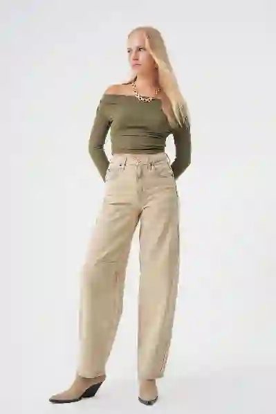 Resim Ayarlanabilir Tokali Yuksek Bel Baggy Skater Jean