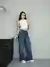 Resim Yüksek Bel Wide Leg Jeans