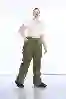Resim Büyük Beden Yüksek Bel Wide Leg Kargo Pantolon
