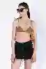 Resim Siyah Yüksek Bel Mini Kot Şort