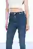 Resim Koyu Mavi Yüksek Bel Cepsiz Skinny Jeans