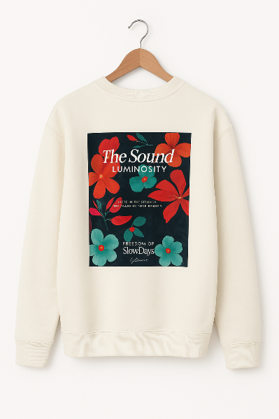 Resim Baskılı Oversize Bisiklet Yaka Kadın Sweatshirt