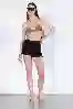 Resim Siyah Yüksek Bel Mini Kot Şort