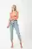 Resim Buz Mavi Yüksek Bel Mom Jeans