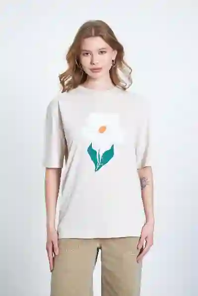 Resim PAPATYA BASKILI T SHİRT