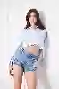 Resim Dikiş detaylı Mini Denim Şort