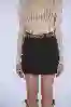Resim Siyah Denim Mini Kot Etek