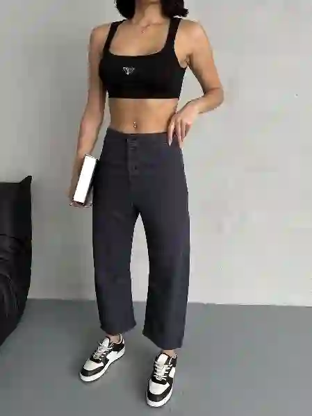 Resim Mom Ön 5 Düğmelı Keten Pantolon