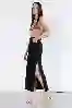 Resim Siyah İki Yanı Yırtmaç Detay Midi Boy Kot Etek